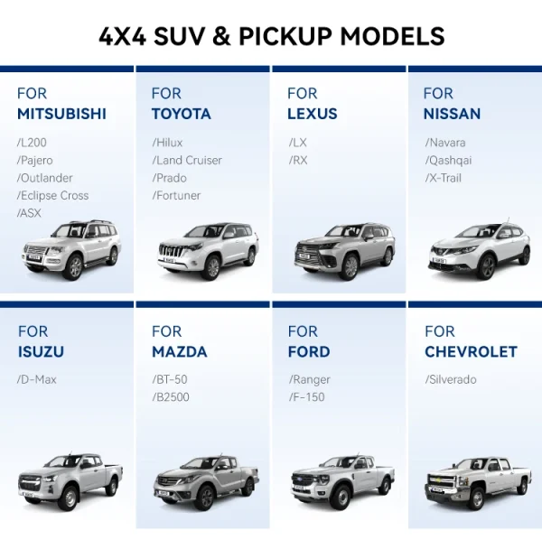 Kowze Taiwan Auto Parts Pickup Truck 4x4 Spare Parts for Mitsubishi L200 Toyota Hilux Navara Ford Ranger Isuzu D-max BT-50 Parts