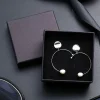 Trendy Luxury Box Custom Size Small Watch Necklace Cardboard Gift Packaging Black Custom Jewelry Paper Box with Cover Lids
