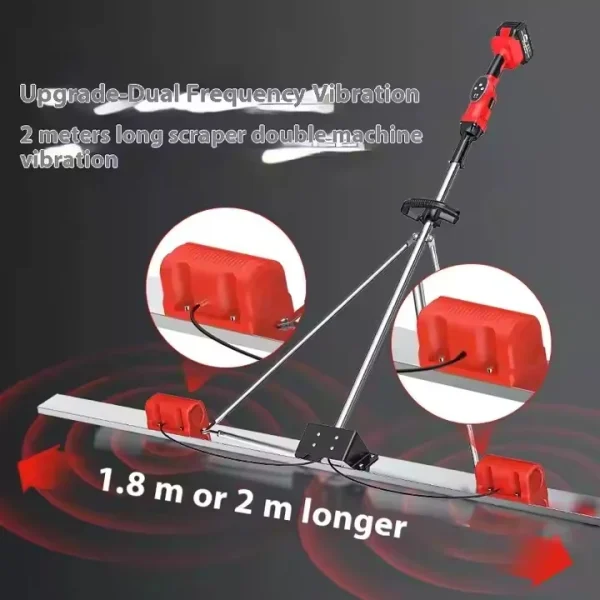 OEM 1.0m Electric Lithium Concrete Vibrator Screed Leveling Bull Float Finishing Trowel Ruler Scraper Construction Machinery