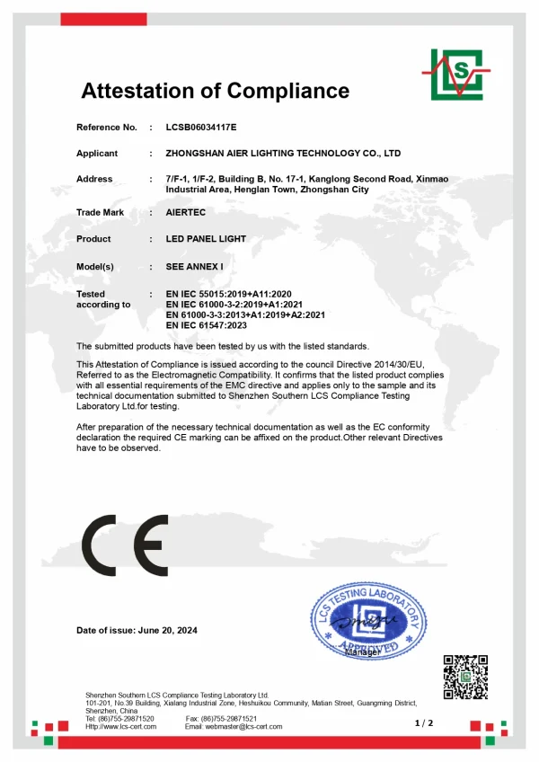 Indoor Lighting Recessed Ceiling Lamp Ip20 Pc Body Square Slim Led Smd2835 Panel Lights for Industrial Supermarket Office Hotel