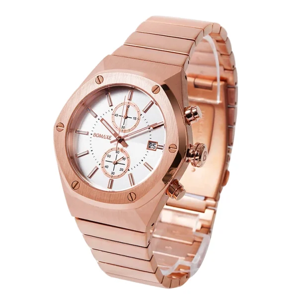 Hot Selling Luxury Quartz Chronograph Bracelet Watch for Men VVS Diamond Vintage Sport Style Simple Glass Dial Fashionable