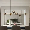 Artistic Cognac-Colored Multi-Head Pendant Light Long-Stem Chandelier for Living Rooms Clothing Stores Restaurants and Bars