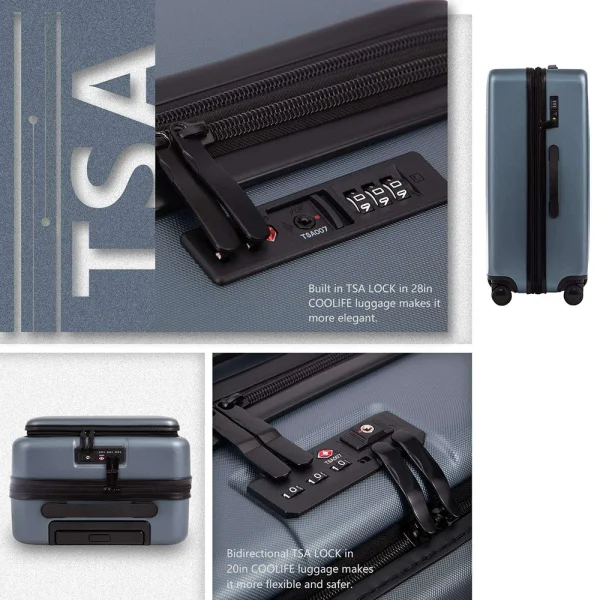 Luggage Suitcase Piece Set Carry on Abs+pc Spinner Trolley With Pocket Compartment Weekend Bag ( 20in(carry On)