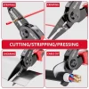 Multipurpose 8 Inch 5 in 1 Plier Tool Set 1pc Cable Cutters Wire 1pc Stripper 1pc Crimping Plier 1pc Linesman Pliers 1pc Scissor