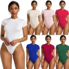 Europe and the United States Foreign Trade Irregular New Women's Slimming New Sexy Solid Color Base Bodysuit in Stock