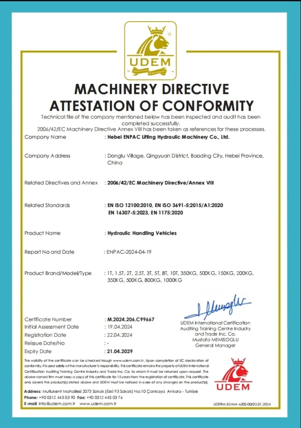 Warehouse Material Handling Equipment Manual Forklift 2 Ton Hand Pallet Jack Hand Hydraulic Pallet Truck