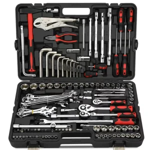 147 Pcs Multifunction Plastic Case Carbon Steel Tool Socket Wrench House Hand Tools Kit Set 147 Pcs Multifunction Plastic Case Carbon Steel Tool Socket Wrench House Hand Tools Kit Set