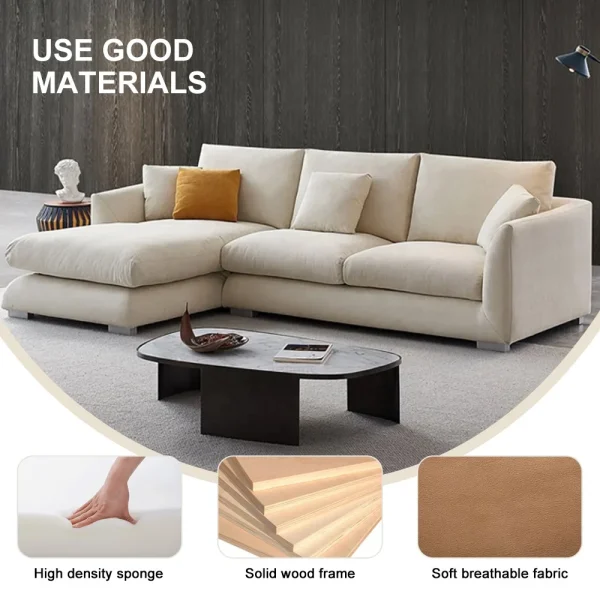 Nordic Living Room Furniture L Shape Fabric Modular With Ottoman 2 Seat Sectional Sofa Nordic Living Room Furniture L Shape Fabric Modular With Ottoman 2 Seat Sectional Sofa