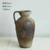 MSH Single-Ear Ceramic Tabletop Vase Retro Japanese Mottled Wabi-Sabi Contemporary Rustic for Home Garden Flower Decoration