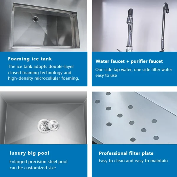 Hot Sale Commercial Kitchen Equipment Professional Refrigerator Cabinet for Bubble Tea Shops for Bar Counters Washing Tanks