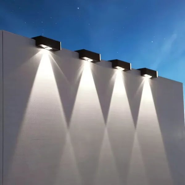 Outdoor Solar Wall Light LED Colorful Washing Lamp Garden Fence Balcony Stairs Lighting Decoration