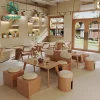 Coffee Shop Wooden Cafe and Restaurant Bench Sofa Booth Seating Set Chair and Table Furniture Coffee Shop Wooden Cafe and Restaurant Bench Sofa Booth Seating Set Chair and Table Furniture