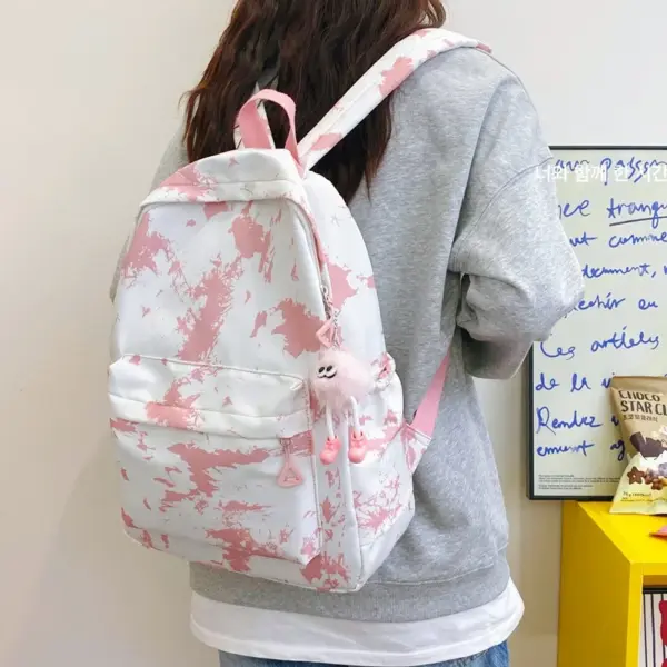 Casual Travel Backpack for High School and College Students Unisex New Fashion Waterproof Tie-Dye Bag