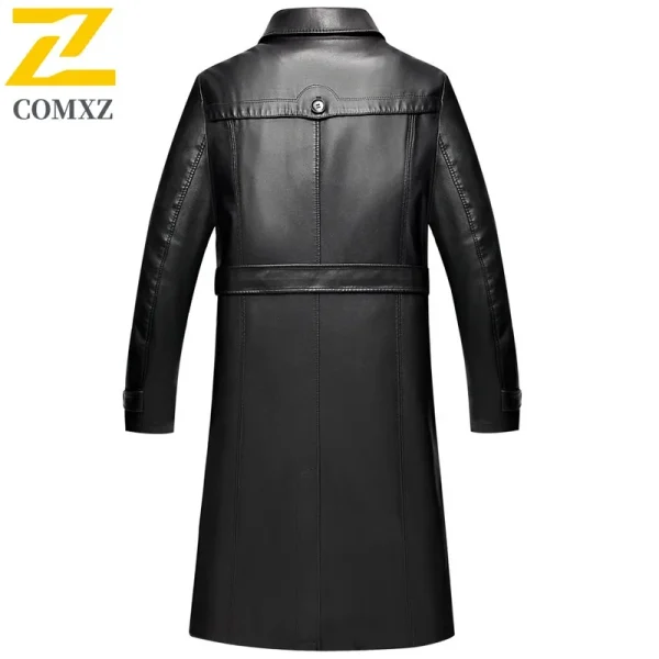 COMXZ Men's Valley Jackets Classic Warm Road Cycling New Daily Walk PU Leather Trench Coat Fishing Trip Minimalist Racing Jacket