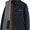 Navy Blue Fleece Zip - Up Jacket with Norwegian Flag and "Outdoor Norway" Embroidery