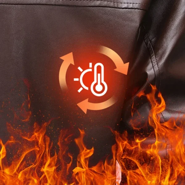 Winter Fleece-lined Leather Jacket Men 2025 New Coat Men's Top Windproof Leisure Mens Streetwear Zipper Retro Moto Biker Jackets