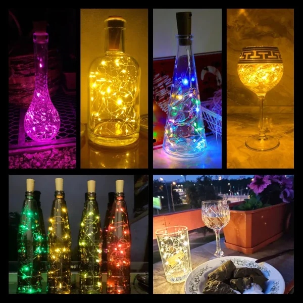 kf-S0ea6678067db49f0b968f7f39103c460I 5pcs 2m Bar LED wine bottle cork string lights holiday decoration garland wine bottle fairy lights Christmas copper wire lights