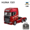HUINA 1501 770S Alloy Tractor 19CH RC Truck 1/18 2.4G remote control Engineering Trailer Truck with Light and Sound Toys