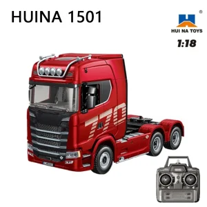 kf-S0f84acec0d224169a6f4baaf16c98a837 HUINA 1501 770S Alloy Tractor 19CH RC Truck 1/18 2.4G remote control Engineering Trailer Truck with Light and Sound Toys