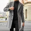 kf-S25e592c3972d41559a51592faae29949o Asian Size Men's Black Wool & Blends Overcoat, Mens Business Casual Trench Coat, Long Winter Jacket Man