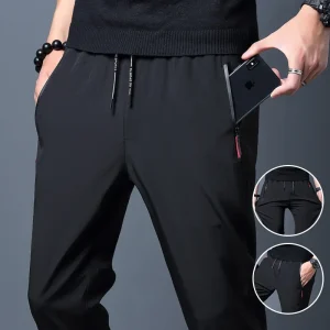 kf-S298a9e271b5347b8a9855b84f0166a42y Men's Casual Pants Straight Slim Fit Elastic Waist Jogger Korean Classic Blue Black Gray Male Brand Trousers Plus Size
