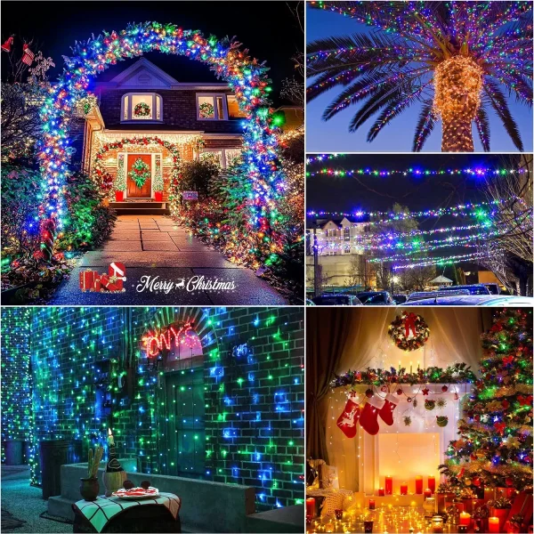 kf-S37645a13fee749f689b1f4e8461961fdI 200 LEDs 82ft Multicolor Christmas Tree Lights, LED Christmas Light String, 8 Fairy Light Modes with Memory Timer Function