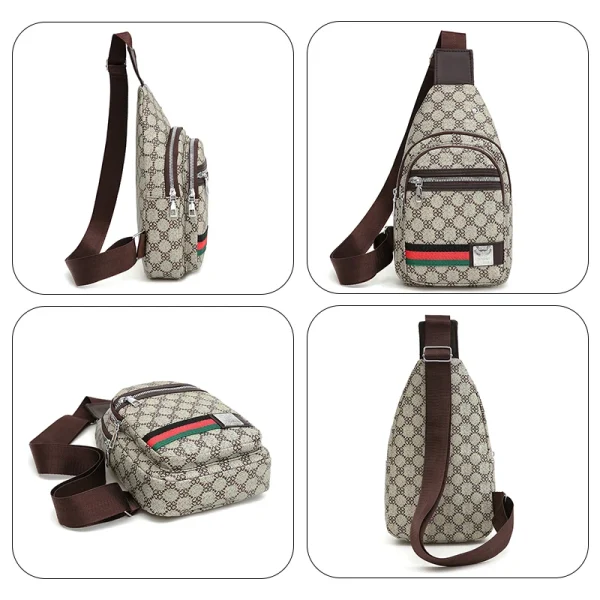 Multifunctional Messenger Bag for Men Shoulder Chest Bag Crossbody Casual Handbags with Earphone Hole