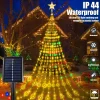 Solar Christmas Decoration Star String Lights 2/3M 8 Modes Waterfall Christmas Tree Fairy Lights for Outdoor Wedding Holiday
