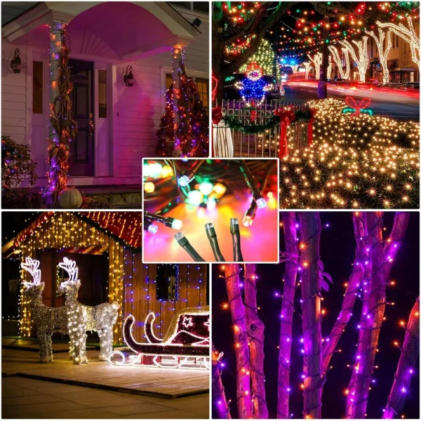 kf-S4332d1fdc07b4aebbe308c3e94d0db05d Solar Powered Outdoor Fairy Lights IP65 Waterproof 8 Lighting Modes Suitable for Christmas Decoration Wedding Decoration