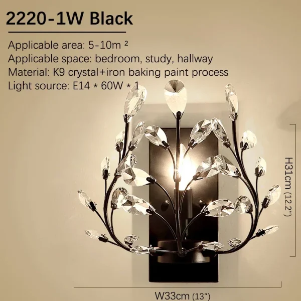 BROTHER Modern Crystal Wall lamp American Countryside LED Creative Living Room Corridor Home Decoration Light