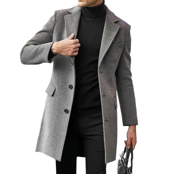 kf-S45bcd1da6bf043a1b4a58b1faf2eea6es Asian Size Men's Black Wool & Blends Overcoat, Mens Business Casual Trench Coat, Long Winter Jacket Man