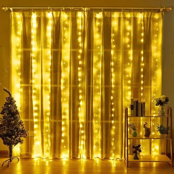 USB LED Curtain String Lights with Remote Control Bedroom Holiday Wedding Birthday Christmas Decor LED Fairy Garland Lamp