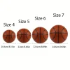 1pc official adult teenager basketball - brown size 4/5/6/7 basketball - durable rubber indoor/outdoor professional game ball