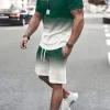 New Men's Outfit Summer Short Sleeve T Shirt Set Fashion 2 Piece Sportwear 3D Printed Casual shorts Sweatshirt Men's Tracksuit