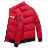 Fashion autumn and winter short men's thick warm coat, outdoor windproof new zipper printed men's casual jacket M-5XL