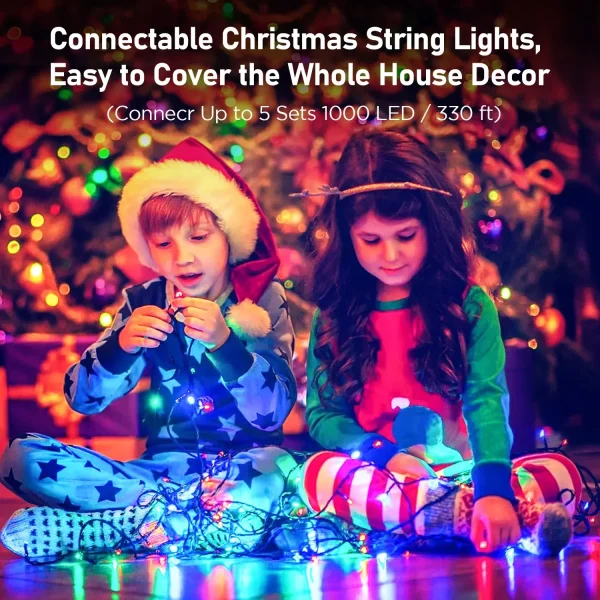 kf-S5ea1465a7f0b4be99fd1a8c7d6d99cc5P 200 LEDs 82ft Multicolor Christmas Tree Lights, LED Christmas Light String, 8 Fairy Light Modes with Memory Timer Function