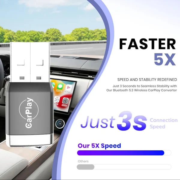 2026 New Wireless CarPlay Android Auto Box USB/Type-c Plug Play CarPlay Wireless Compatible with 99% of Cars Radio apapter