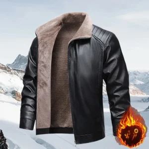 kf-S606655495eac4b4790f8f0d07b7899ecj Winter Fleece-lined Leather Jacket Men 2025 New Coat Men's Top Windproof Leisure Mens Streetwear Zipper Retro Moto Biker Jackets