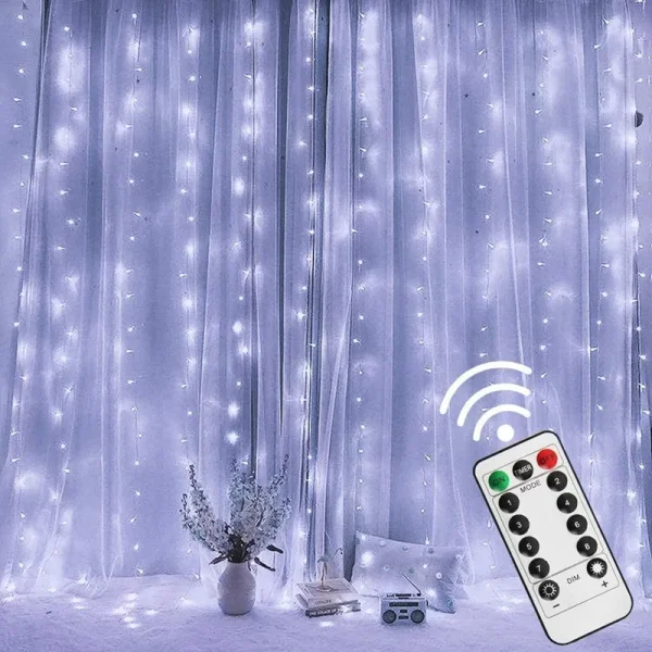 kf-S62357cce75b14451bef6d5c52093a073t 6x3M LED Curtain Icicle String Lights Christmas Fairy Lights garland Outdoor Home For Wedding/Party/Garden Decoration 3M