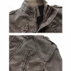 Men's Thick Fleece Winter Leather Jacket Coat Long Outwear Fashion Warm Casual Vintage Clothing for Men Steampunk Biker Jaqueta