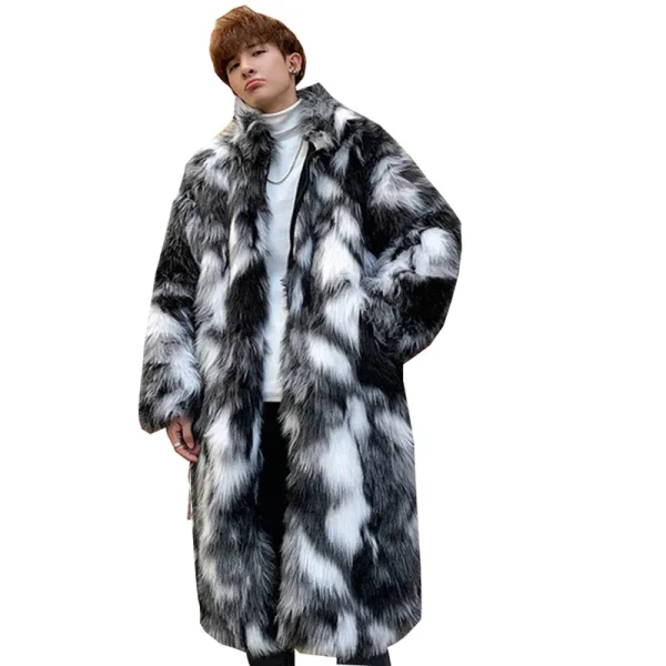Men's Autumn Winter Fur Coats Warmth Thickened Leather Coats Fashion Casual Long Faux Fur Coats Streetwear Loose Fit Jackets