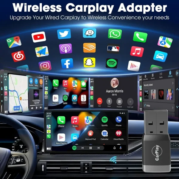 2026 New Wireless CarPlay Android Auto Box USB/Type-c Plug Play CarPlay Wireless Compatible with 99% of Cars Radio apapter