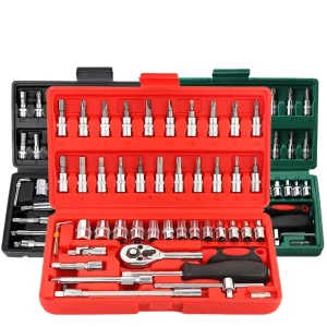 46-piece Socket Wrench Tool, Auto Repair Set, Ratchet Wrench Set, Household Hardware Repair Screwdriver Combination Tool Tool