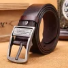 New Leather Cowhide Men's Belt Fashion Metal Alloy Pin Buckle Adult Luxury Brand Jeans Business Casual Waist Male Strap Brand