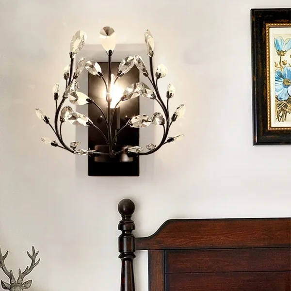 BROTHER Modern Crystal Wall lamp American Countryside LED Creative Living Room Corridor Home Decoration Light