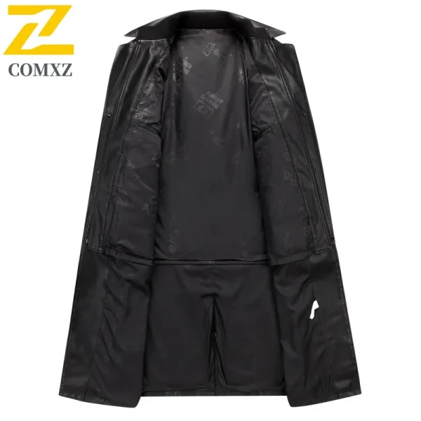 COMXZ Men's Valley Jackets Classic Warm Road Cycling New Daily Walk PU Leather Trench Coat Fishing Trip Minimalist Racing Jacket