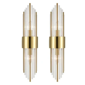 kf-S87734824bd744bc4a876244ae17ad095g 2 Piece Glass Wall Lamp For Living Room Bedroom Bathroom Indoor Home Modern Nordic Gold sconce Vintage led wall light Fixture