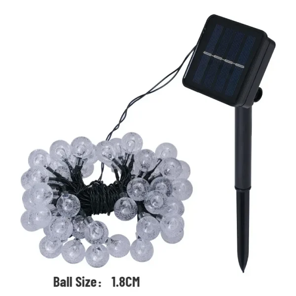 kf-S87c431bbb4ac4f7f88fb92f17acdff28B 2024 New Solar Crystal Globe LED String Lights LED Solar Outdoor Light IP65 Fairy Light Christmas Garland for Garden Party Decor