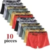 kf-S87f1b3e04eb844928b5a54a4ba25e493q 10Pcs Men's Boxer And Briefs Fashion Underwear High Stretch Boxer And briefs Shorts Breathable Soft Men's Shorts Comfortable