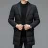 Men's Winter Fashion High-Quality down Jacket 90% White Duck down Warm Coat with Removable Scarf Suit Collar M-4XL Sizes